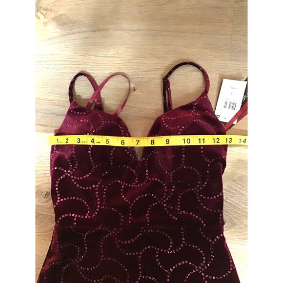 CITY STUDIO- SEXY SIDE SLIT STRAPED FULLY LINED WOMENS DRESS SIZE X-SMALL-NWT - Picture 7 of 9